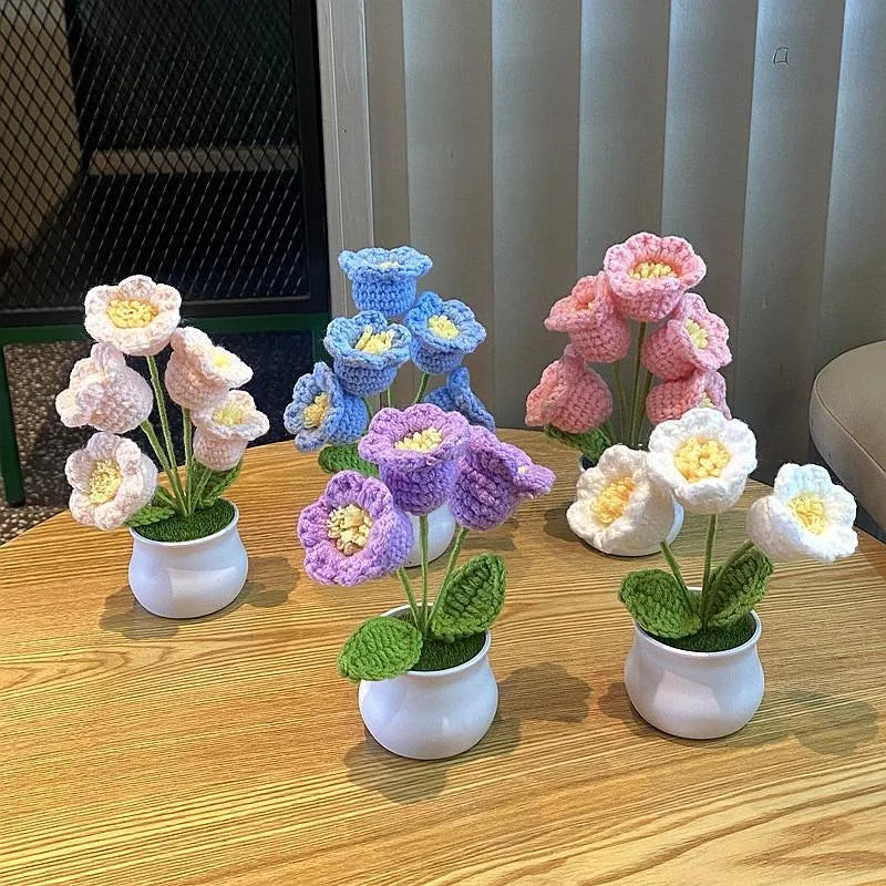 🌹 DIY Handwoven Mini Potted Rose – Bloom Forever in Wool!