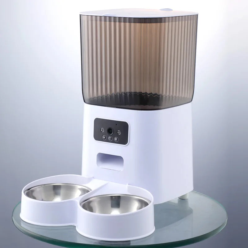 📷🐾 Smart Auto Feeder with Camera – 5L Double Bowls, Voice Control & Video Monitoring! 🐱🐶🍽️🎥