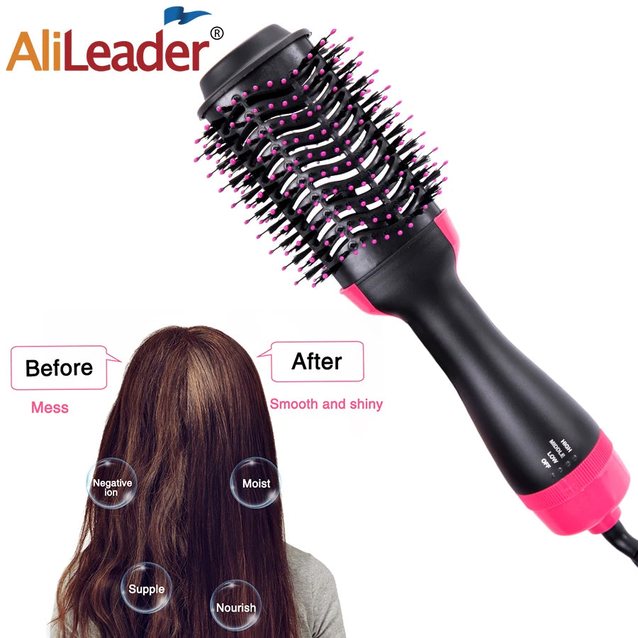 💁‍♀️ 4-in-1 Hair Dryer Brush | Dryer, Straightener, Curler & Volumizer – One-Step Hot Air Styler ✨