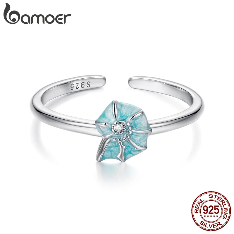 🐚 BAMOER 925 Sterling Silver Conch Ring – Adjustable & Stackable Cutie! 💍