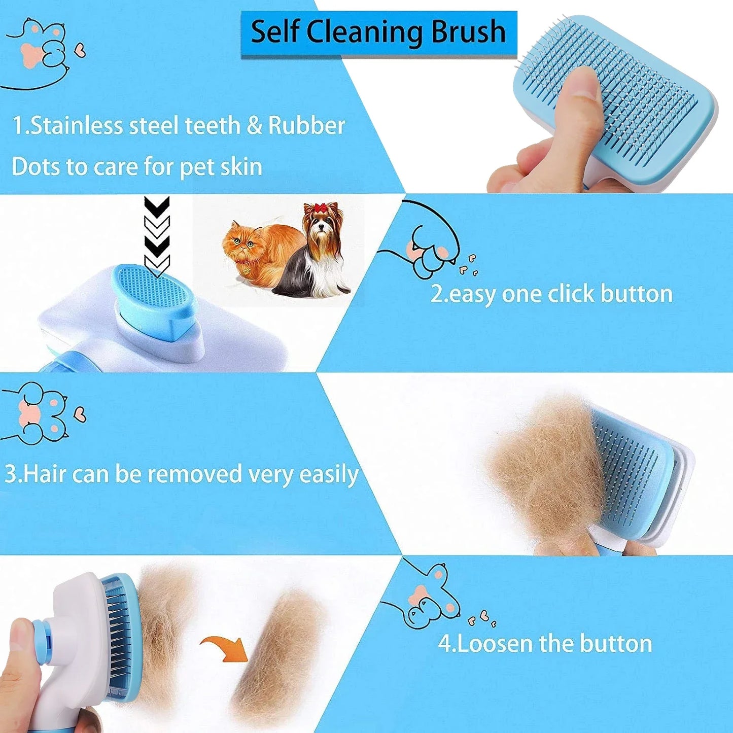 🐕🧹 Hair Remover Brush – Groom & Clean Long-Haired Pets!