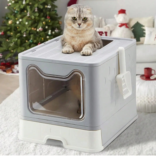 🐾 Fold & Go Litter Box – The Smarter Way to Manage Cat Waste!