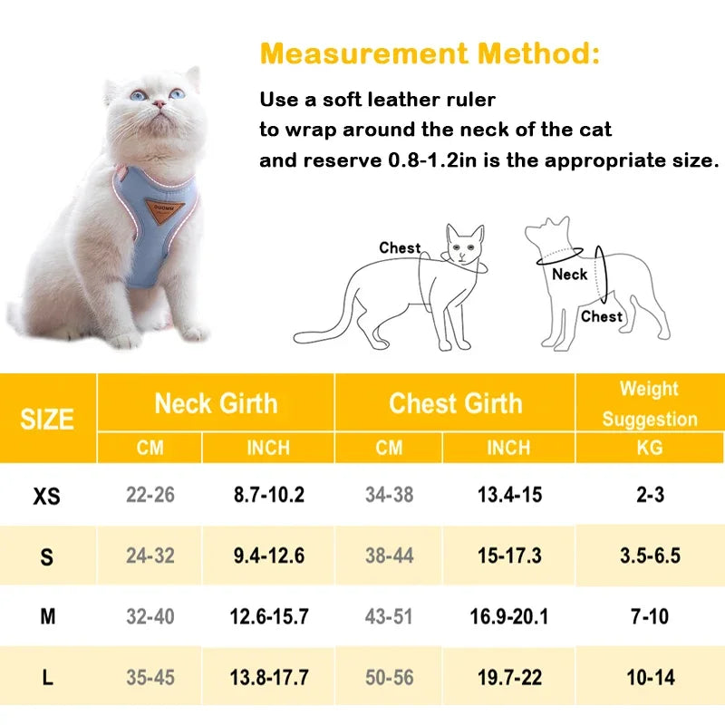 "🐾💨 Breathable Puppy Harness & Leash – Perfect Fit for Small to Medium Pets! 🐶🐱🎀"
