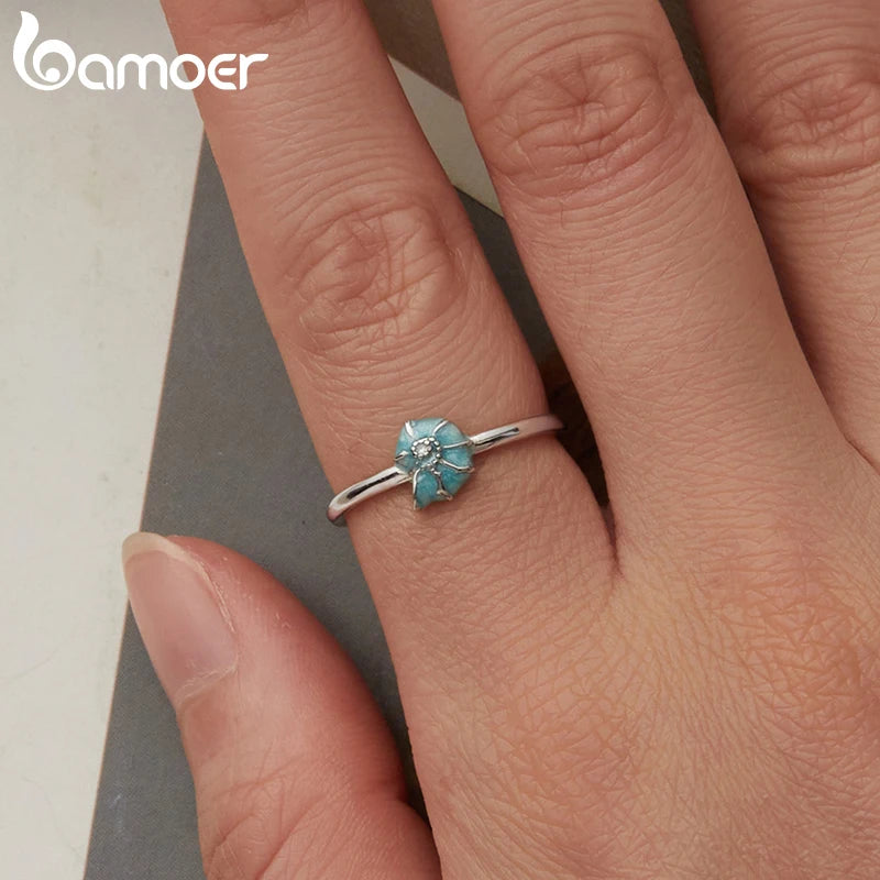🐚 BAMOER 925 Sterling Silver Conch Ring – Adjustable & Stackable Cutie! 💍