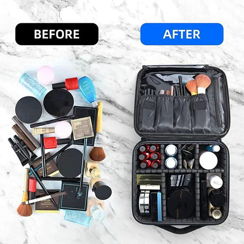 💖👜 New Waterproof Travel Makeup Bag – Embroidered Cosmetic Case & Brush Organizer ✨💄