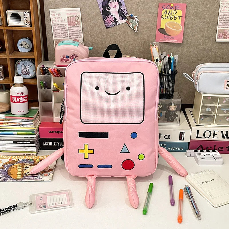 🎒💚 Cute BMO Cartoon Backpack – Your Fun School Companion!