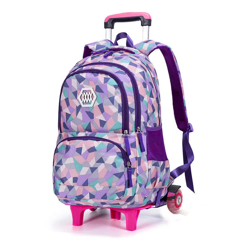 🛞🎒 Girls' Trolley Backpack – School & Travel with Ease and Style! ✨💼