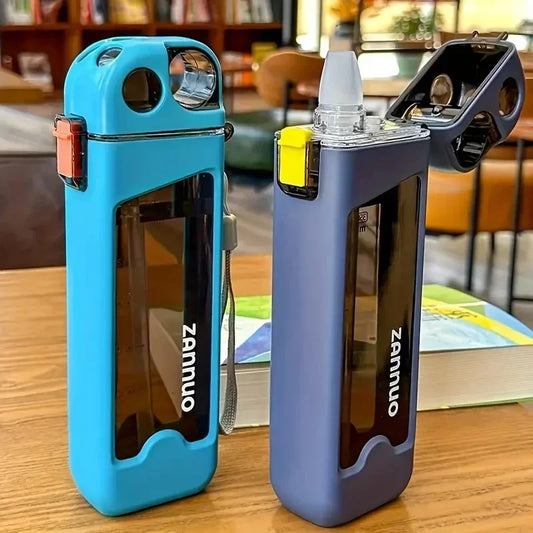 💧🏃‍♀️ 350ml Plastic Water Bottle – Practical Square Design with Lockable Cap! 🔒✨