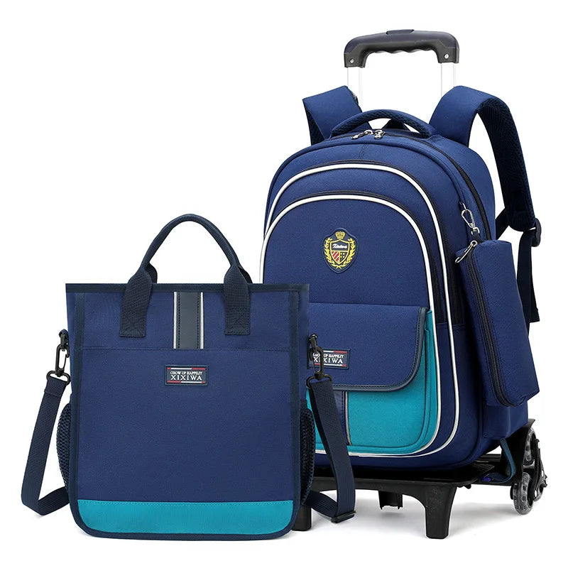 🎒🛞 Kids Wheeled School Backpack – Practical & Easy-to-Carry Design for Boys & Girls! ✏️🎉