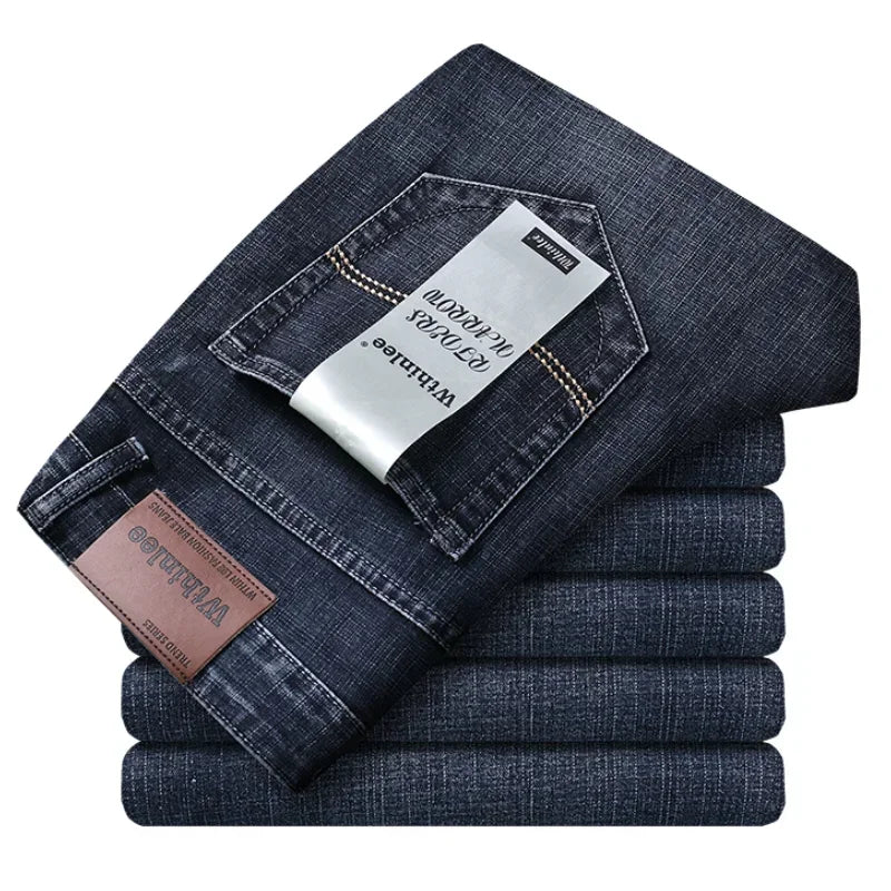 👖 2025 Classic Men's Jeans – Stretch Denim for All Seasons 🔵⚫ Casual & Workwear 👔🧍‍♂️