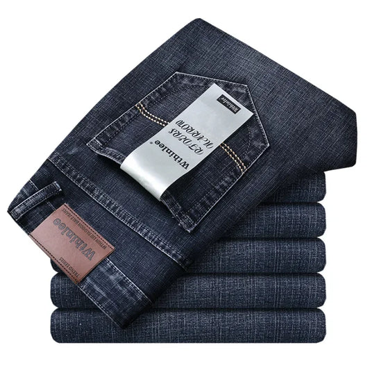 👖 2025 Classic Men's Jeans – Stretch Denim for All Seasons 🔵⚫ Casual & Workwear 👔🧍‍♂️