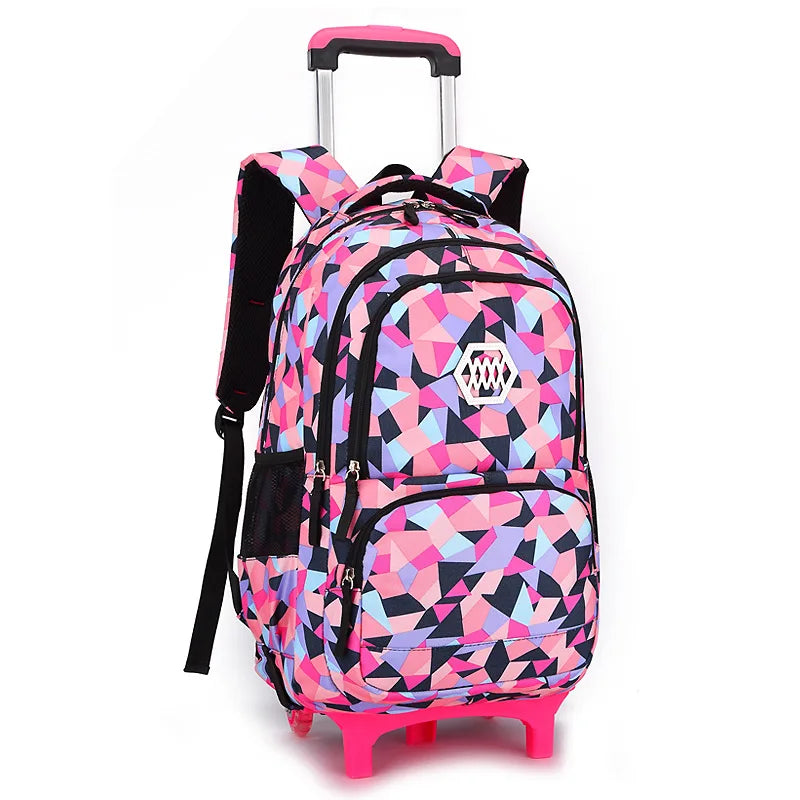 🛞🎒 Girls' Trolley Backpack – School & Travel with Ease and Style! ✨💼