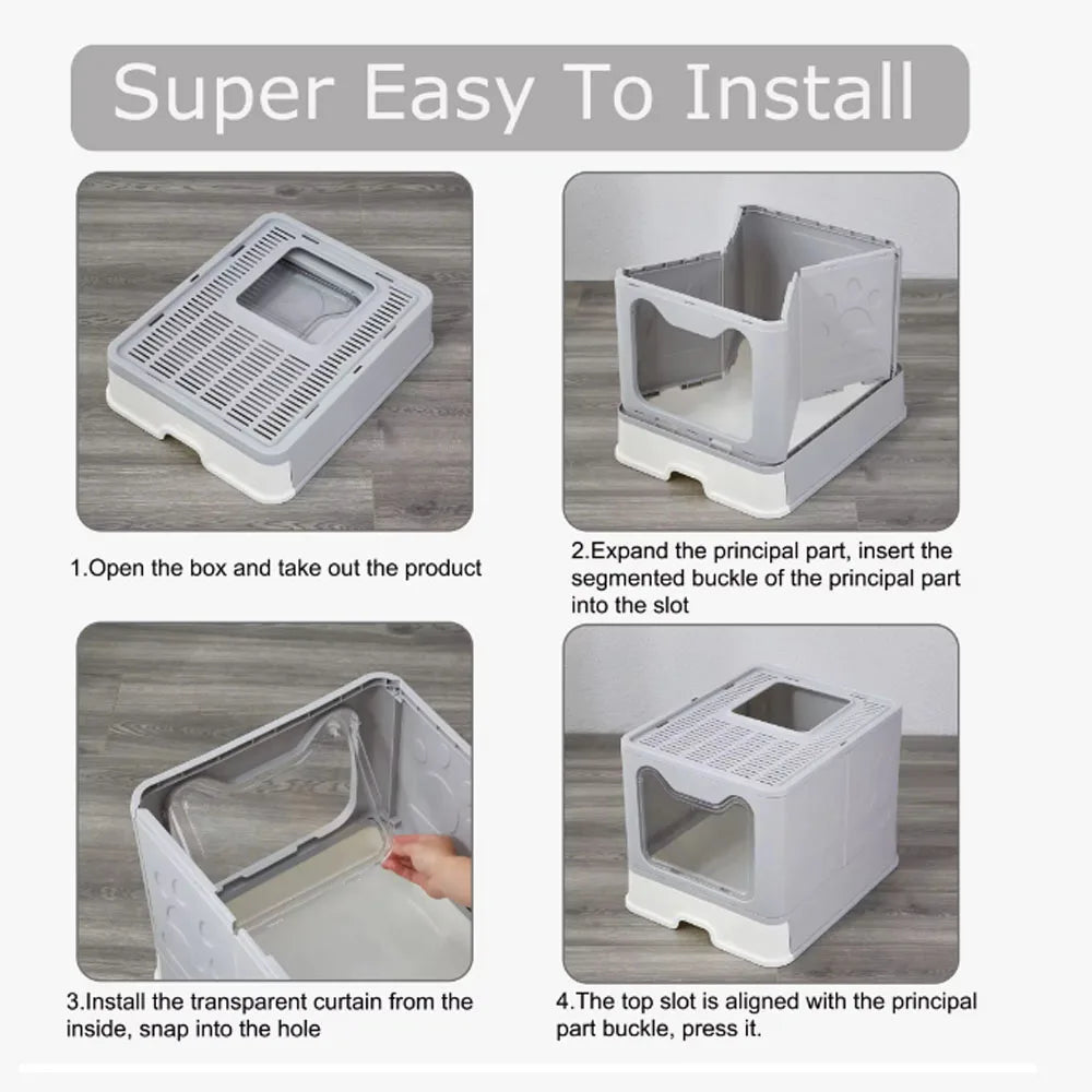 🐾 Fold & Go Litter Box – The Smarter Way to Manage Cat Waste!
