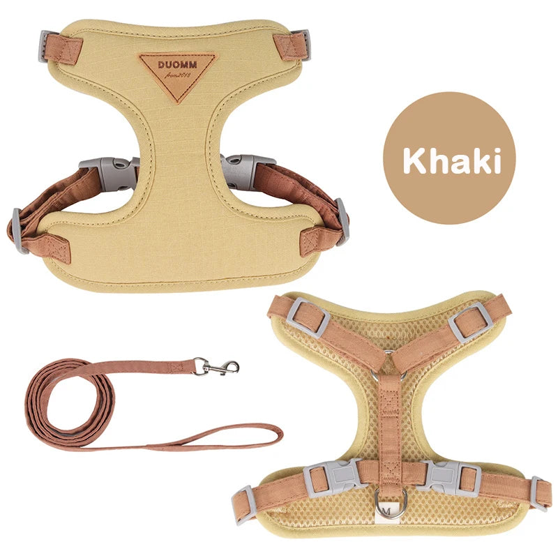 "🐾💨 Breathable Puppy Harness & Leash – Perfect Fit for Small to Medium Pets! 🐶🐱🎀"