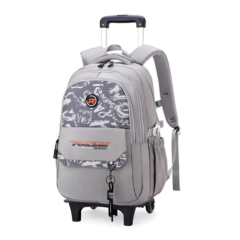 🎒🛞 Wheeled School Backpack – 2-in-1 Pull & Carry Bag for Boys 🚸 Perfect for School & Travel!