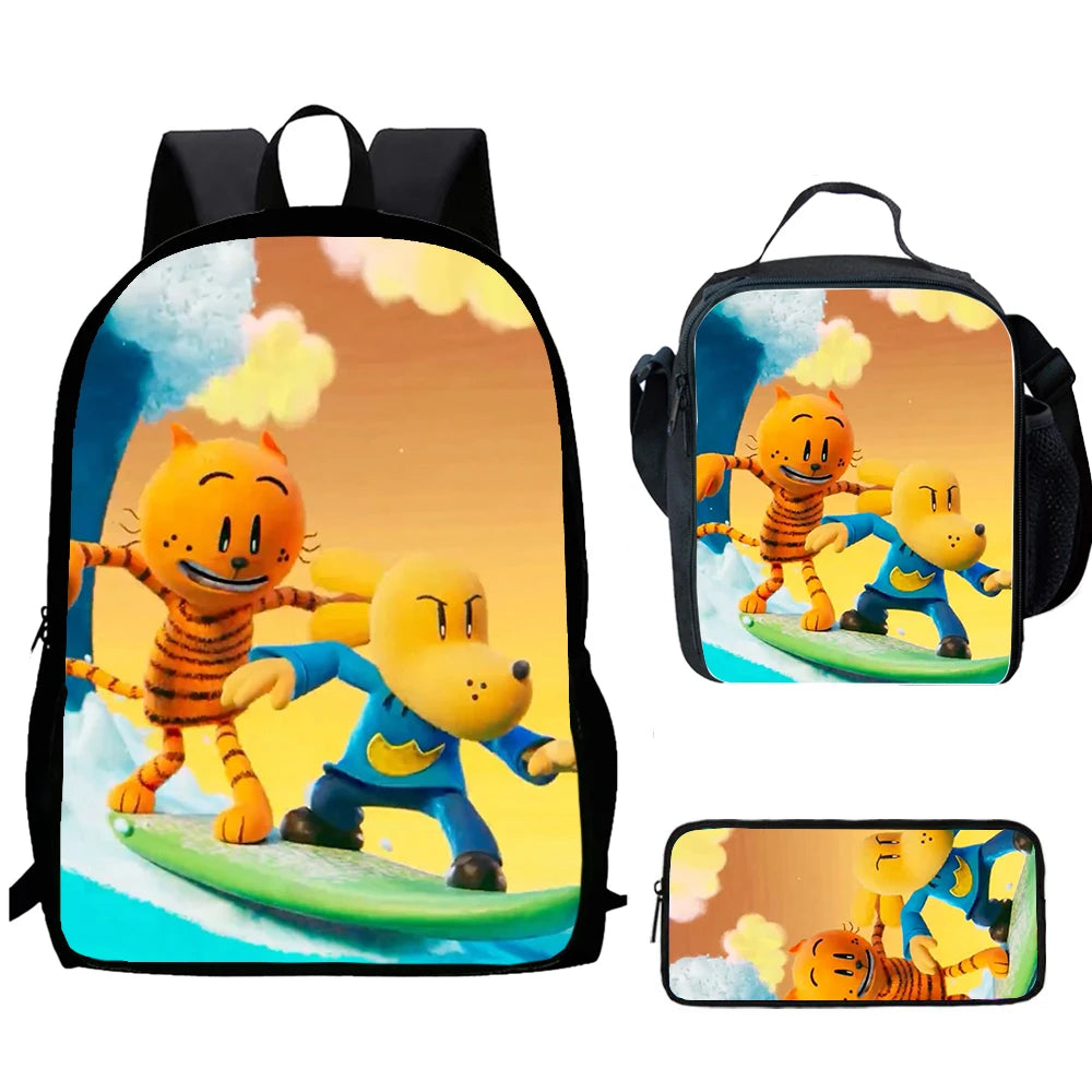 🎒🐶 Dogman School Bag Set – 3 Complete Pieces for Kids! 🎒✏️🍱