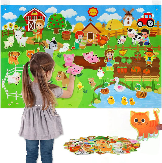🐄 Farm Animals Felt Storyboard Set – Where Learning Meets Play!