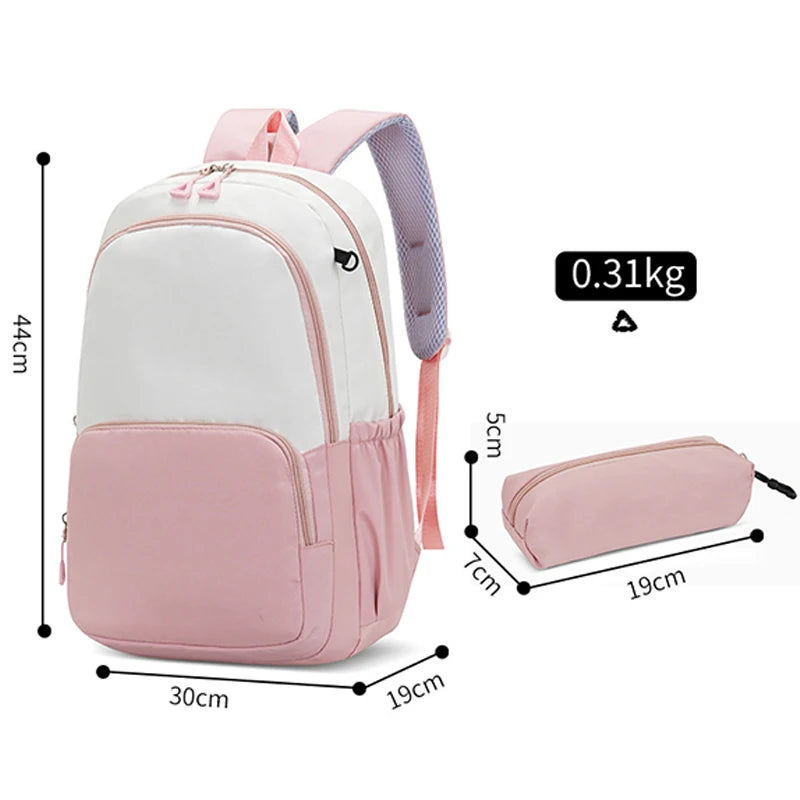 🎓 Large Anime School Backpack + Pencil Case 🖊️ | Cartoon A–Z Letter Design ✨