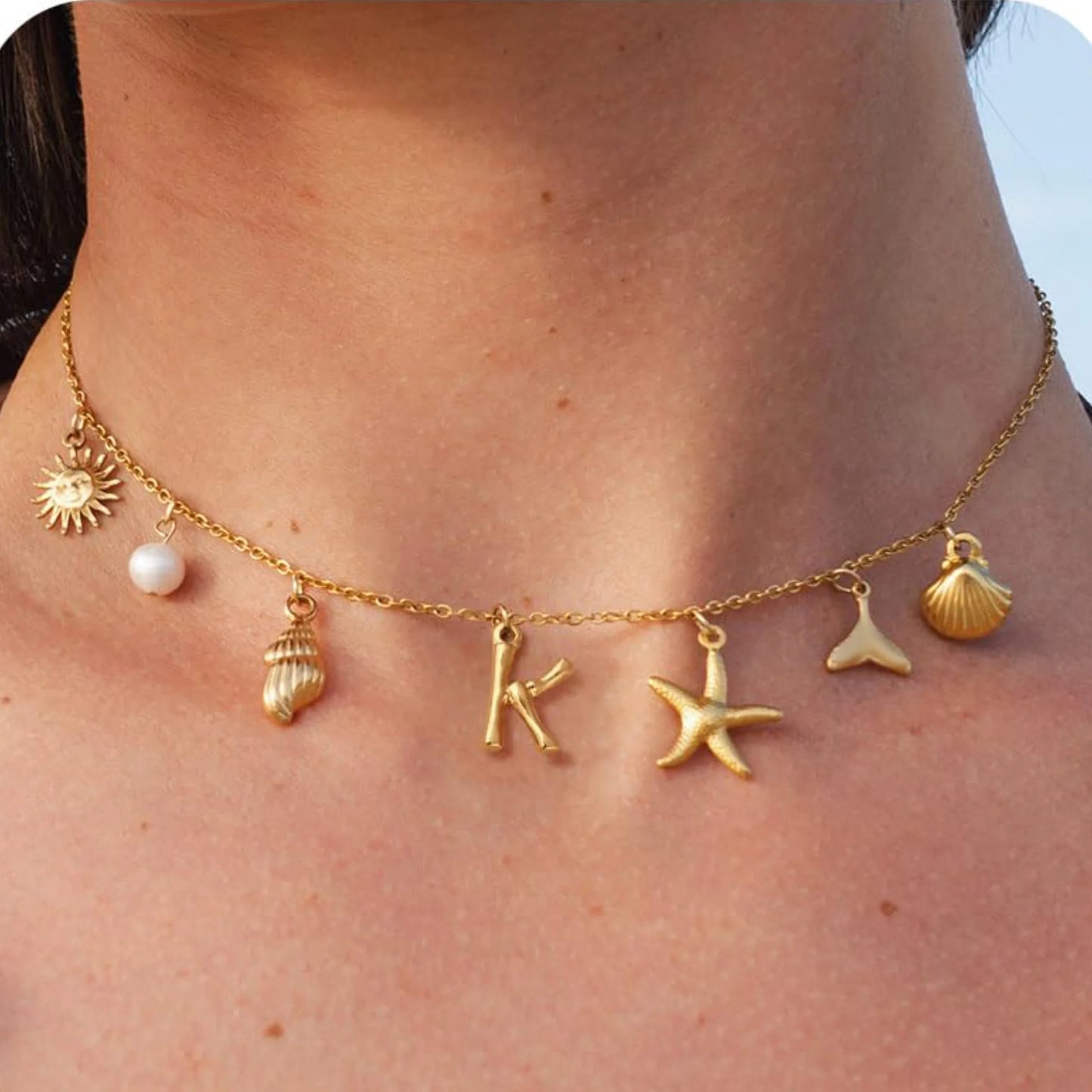 🐚✨ 18K Gold Starfish Necklace – Waterproof Beach Charm 🌊💛