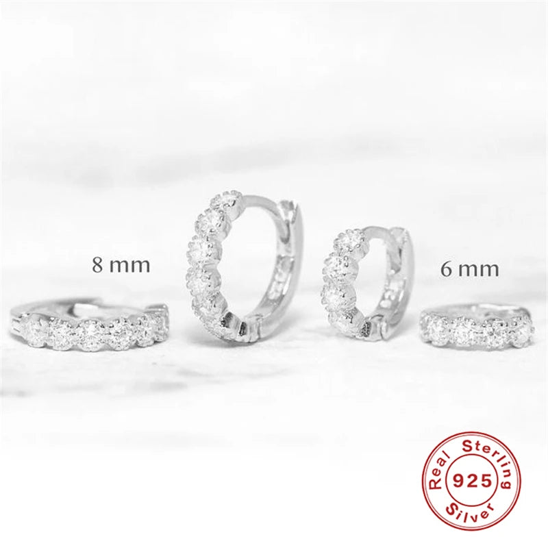 ✨ CANNER 925 Silver Hoop Earrings – Timeless Elegance with White Zircon! 💎