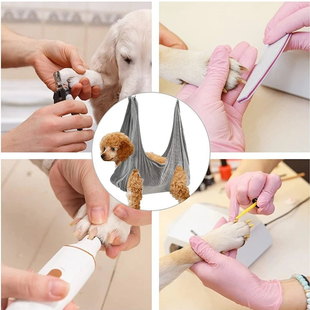 Pet Grooming Hammock with Adjustable Straps, Double-Sided Resting Pad for Bathing, Drying & Nail Clipping