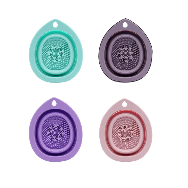 💄✨ Foldable Silicone Brush Cleaner – Soft Scrubber Bowl for Makeup & Eyeshadow Brushes 🧼🪄