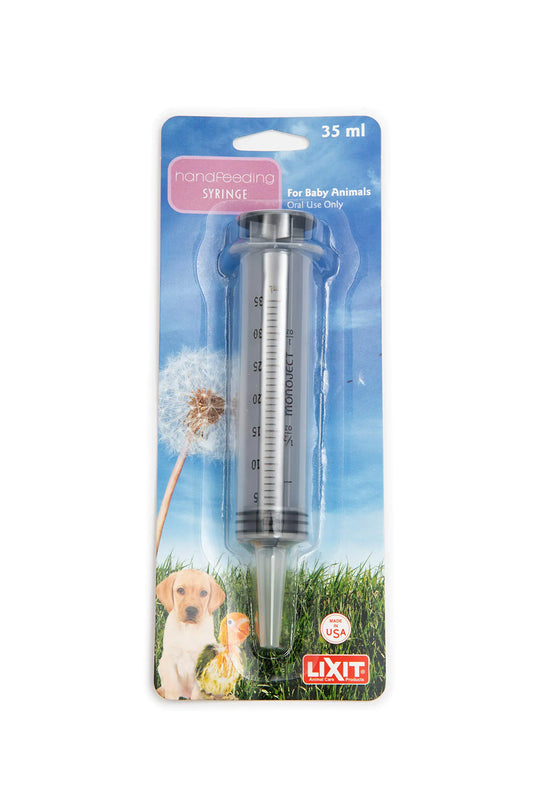 Lixit Hand Feeding Syringes for Puppies Kittens Rabbits and Other Baby Animals (35ML Pack of 1)