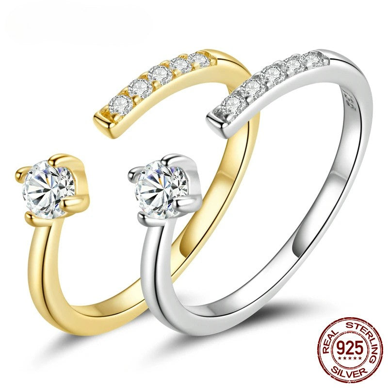 💍 WOSTU 925 Sterling Silver Zircon Engagement Ring – Adjustable & Timeless! ✨