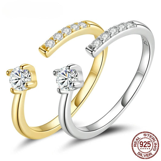💍 WOSTU 925 Sterling Silver Zircon Engagement Ring – Adjustable & Timeless! ✨