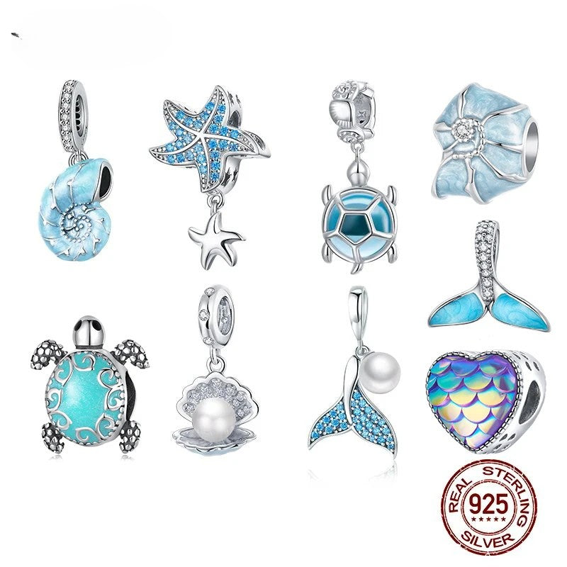 🌊 WOSTU 925 Sterling Silver Ocean Charm Collection – Create Your Coastal Jewelry Story! ✨