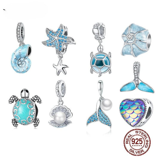 🌊 WOSTU 925 Sterling Silver Ocean Charm Collection – Create Your Coastal Jewelry Story! ✨