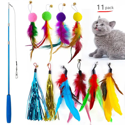 🪶🐱 Retractable Feather Toy – Interactive Fun for Indoor Cats!